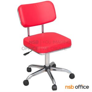 เก้าอี้บาร์ที่นั่งเหลี่ยมมีพิง ขาล้อ  BC-179-M-Bแกนบูท