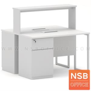โต๊ะห้องแล็บ ท็อปลามิเนต HPL แบบมีชั้นต่อบน  lab desk 120 สีเทาอ่อน