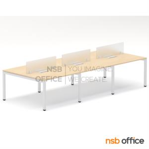ชุดโต๊ะทำงานกลุ่ม พร้อมมินิสกรีนและกล่องไฟทุกที่นั่ง A24A034 240W*150D cm