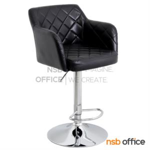 เก้าอี้บาร์สูงหนัง PU BY-CAST โช้คแก๊ส ขาโครเมี่ยมฐานจานกลม HB-1775  BUROCK
