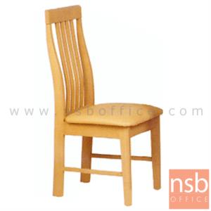เก้าอี้ไม้ยางพาราที่นั่งหุ้มหนังเทียม  NPC-217 DO_สีโอ๊ค