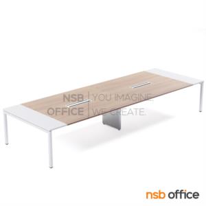 โต๊ะประชุมทรงสี่เหลี่ยม 150D cm. ขากลางมีกล่องร้อยสายไฟ lego 280_150