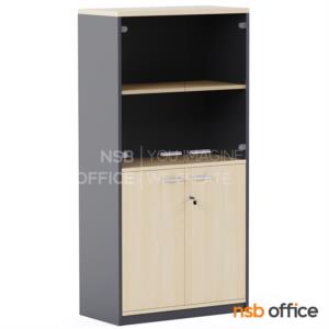 ตู้เอกสาร บนบานเปิดกระจก ล่างบานเปิดทึบ เมลามีน N 8106_H160