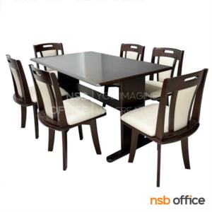 ชุดโต๊ะรับประทานอาหารหน้าไม้ยางพารา พร้อมเก้าอี้ สีโอ๊ค Villa (Table+Chair) 4 ที่นั่ง