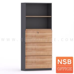 ตู้เอกสาร 5 ชั้น บนโล่ง ล่าง 3 ลิ้นชักบานเพ่ใส่แฟ้มแขวน  N 9332_บานเพ่