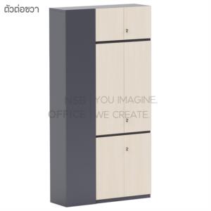 ตู้เอกสารเข้ามุม 6 บานเปิดทึบ เมลามีน 120*40*240 (L) (แบ่ง 2 ชิ้น)