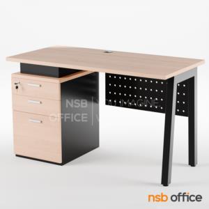 โต๊ะทำงานมีลิ้นชักข้าง พร้อมบังตาเหล็ก ตัวเก็บสายไฟรุ่น A04A049  120*60
