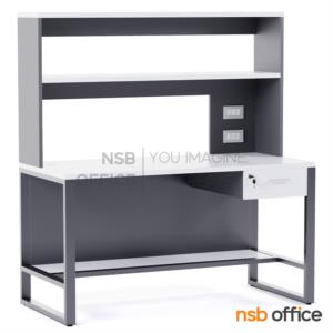 โต๊ะแพ็คสินค้า  มีชั้นเก็บของด้านบน ขาเหล็ก 150W*152.5H cm.