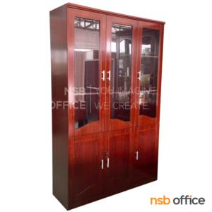 ตู้เอกสารไม้ MDF สูง 200 cm. บนบานเปิดกระจก ล่างบานเปิดทึบ   TOTO-3_โตโต้-3