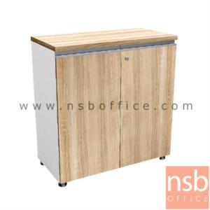 ตู้เอกสาร สูง 83 cm. 2 บานเปิด เมลามีน สีเนเจอร์ทีค-ขาว NCL-810