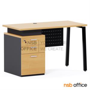 โต๊ะทำงานมีลิ้นชักข้าง พร้อมบังตาเหล็ก ตัวเก็บสายไฟรุ่น A04A049  120*60