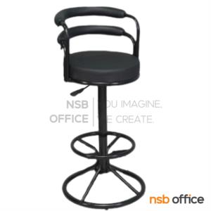 เก้าอี้บาร์ที่นั่งกลม โครงเหล็กพ่นดำ BC-163-T-B ปรับระดับไม่ได้