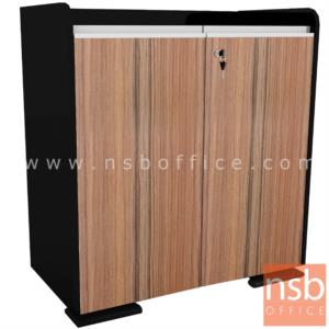 ตู้เอกสาร สูง 86 cm. 2 บานเปิด เมลามีน สีวอลนัทตัดดำ BCL-P810