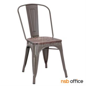 เก้าอี้โมเดิร์นเหล็กที่นั่งไม้  HB-1142 สีคอฟฟี่_1ตัว