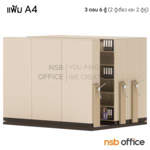 ตู้รางเลื่อนแบบพวงมาลัย (สูงพิเศษ 6 ช่อง) 258W*300D cm.