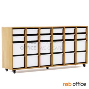 ชั้นเก็บอุปกรณ์การเรียน พร้อมถาดเก็บของ ล้อเลื่อน 94.4W 3 ช่อง