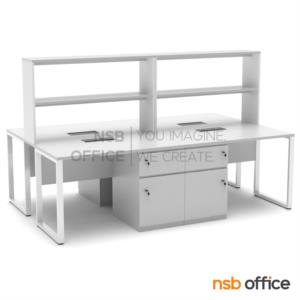 โต๊ะห้องแล็บ ท็อปลามิเนต HPL แบบมีชั้นต่อบน   Lab desk 240 สีเทาอ่อน