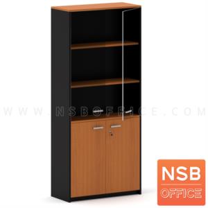 ตู้เอกสาร 5 ชั้น บนบานเปิดกระจก ล่าง 2 บานเปิดทึบ เมลามีน N 9305_Cust+400