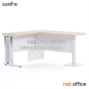 โต๊ะทำงานตัวแอล ขาเหล็ก -