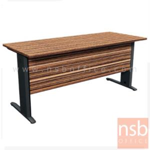โต๊ะทำงาน ขาเหล็ก สีลายไม้ซีบราโน่ตัดดำ ขอบ ROSEGOLD ZRD-1675