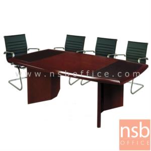 โต๊ะประชุมทรงเรือ สีมะฮอกกานีตัดดำ SWISS 260