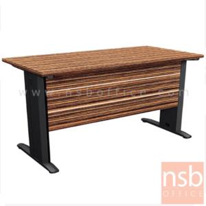 โต๊ะทำงาน ขาเหล็ก สีลายไม้ซีบราโน่ตัดดำ ขอบ ROSEGOLD ZRD-1260