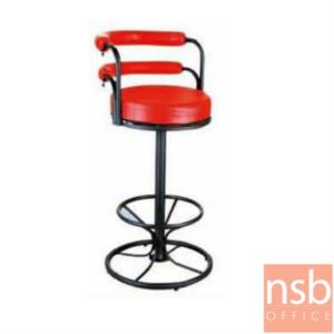 เก้าอี้บาร์ที่นั่งกลม โครงเหล็กพ่นดำ BC-163-T-B ปรับระดับไม่ได้