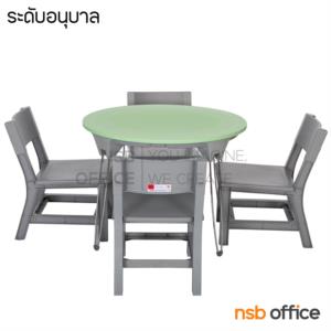 ชุดโต๊ะกิจกรรมระดับอนุบาล พร้อมเก้าอี้ 4 ที่นั่ง -
