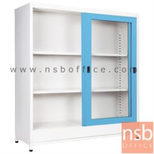 ตู้บานเลื่อนกระจก 4 ฟุต สูงพิเศษ 122H cm (พร้อมฐานรองแบบขาลอย)   SGD-120