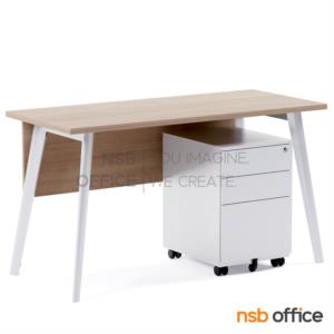 โต๊ะทำงานพร้อมลิ้นชักเหล็กล้อเลื่อน  บังตา ขาเหล็ก 135W cm