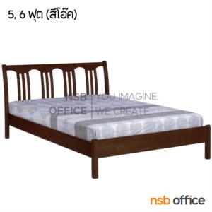 เตียงไม้ยางพาราล้วน หัวเตียงไม้ระแนงตั้ง  NPBF 302 DO_FAMILY_3.5ฟุต