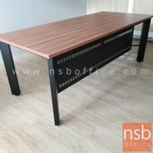 โต๊ะทำงาน  พร้อมบังโป๊เหล็ก  สีวอลนัทตัดดำ BDK-P2090
