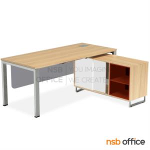 ชุดโต๊ะทำงานพร้อมตู้เอกสารด้านข้าง บังตาไม้ CNN-DK180-01 (มีบังตา) + HB-CS12665R-00-WGT 