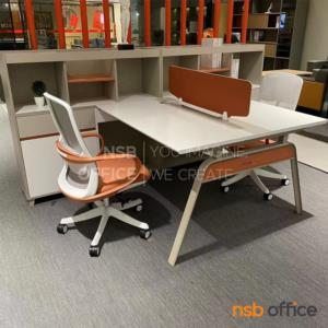 โต๊ะทำงานกลุ่ม 2 ที่นั่ง พร้อมมินิสกรีนและตู้เก็บของ B2364 + ป๊อปอัพ A24A104-1