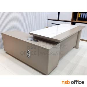 โต๊ะผู้บริหารตัวแอล 200W cm ตู้ข้างเสริมป๊อปอัพ B04_200cm.