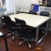 ชุดโต๊ะทำงาน 4 ที่นั่ง พร้อมเก้าอี้สำนักงานหลังเน็ต -