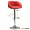 เก้าอี้บาร์สูงหนังเทียม ขาโครเมี่ยมฐานจานกลม PN92314 (Red)  