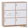 ตู้ล็อคเกอร์ไม้ 6 ประตู รุ่น Kirke (เคิร์ก) พร้อมกุญแจล็อก 120W*120H cm.