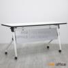 โต๊ะประชุมพับได้ล้อเลื่อน บังตาสีเทา 1615  120*60 (นำเข้าครบชุด top ขาว บังตาเทาเข้ม)