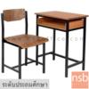 ชุดโต๊ะและเก้าอี้นักเรียน ทำสีดำ ระดับประถมศึกษา PMY2-2 A3
