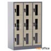 ตู้ล็อกเกอร์กระจก 9 ประตู ขนาด 91.4D*45.7W*138H cm. กุญแจล็อก LKG09SP