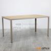 โต๊ะหน้าไม้พลาสวูด โครงขาอลูมิเนียม -