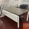โต๊ะทำงานตัวแอล  พร้อมบังโป้เหล็กรู ขาเหล็ก HB-EX2DR1818