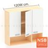 ตู้แขวนลอย บานเปิด-ช่องโล่ง เมลามีน ตู้ลอย_120 (ไม้คาดหลังแบบเสียบเพ่)