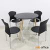 ชุดโต๊ะหน้าไม้ 4 ที่นั่ง พร้อมเก้าอี้โพลี่ดำ -