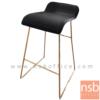 เก้าอี้บาร์ ที่นั่งหุ้มหนังเทียม โครงขาเหล็กชุบทอง หนังสีดำ