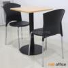 ชุดโต๊ะหน้าท็อปเมลามีน 2 ที่นั่ง พร้อมเก้าอี้โพลี -