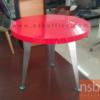 โต๊ะหน้าลามิเนตสีแดงเงา โครงขาเหล็ก Clearance-มีสต็อก 1 ตัว TJ-670*3+MC#Round 90 cm.