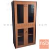 ตู้เก็บเอกสาร สูง 160 cm. บน-ล่างบานเปิดกระจก  เมลามีน N 8101_Cust+1200