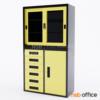 ตู้เก็บเอกสารบนบานเลื่อนกระจกล่าง 1 บานเปิด 6 ลิ้นชัก  SL3FGL+SD3F6D